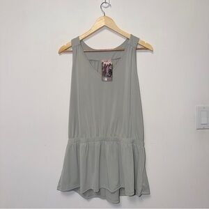 Women’s Light Sage Sleeveless Peplum Top